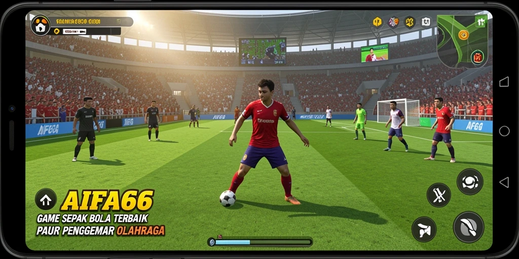 Screenshot gameplay AIFA66 yang menampilkan aksi seru di lapangan.
