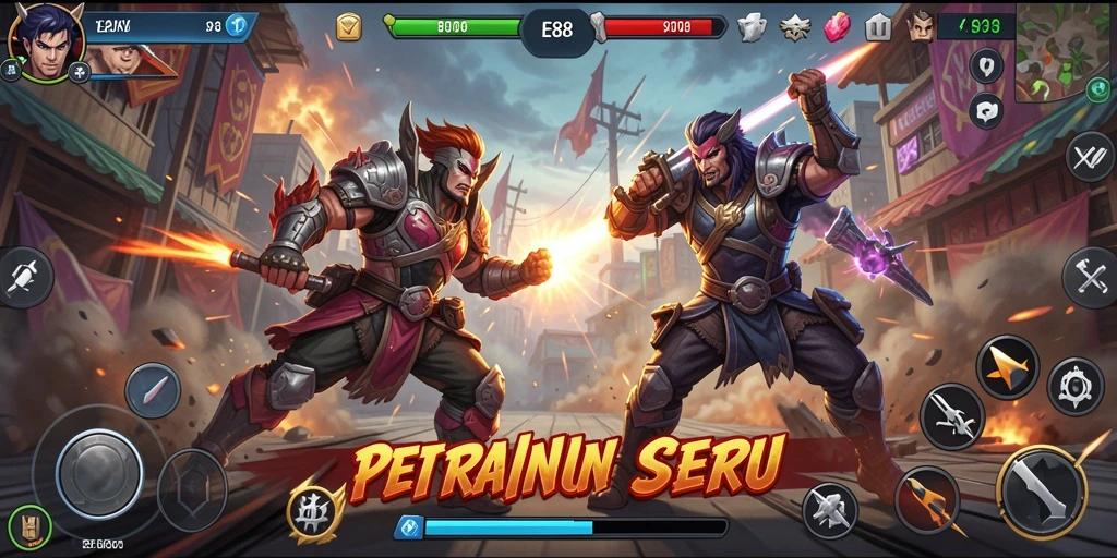 Tangkapan layar E88 menampilkan aksi pertarungan yang mendebarkan.