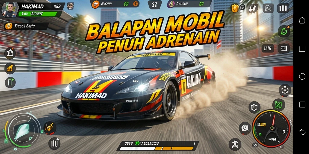 Tampilan gameplay Racing menegangkan di HAKIM4D.