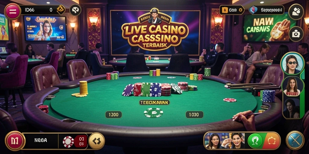 Tampilan gameplay interaktif Live Casino ID66 yang menarik.