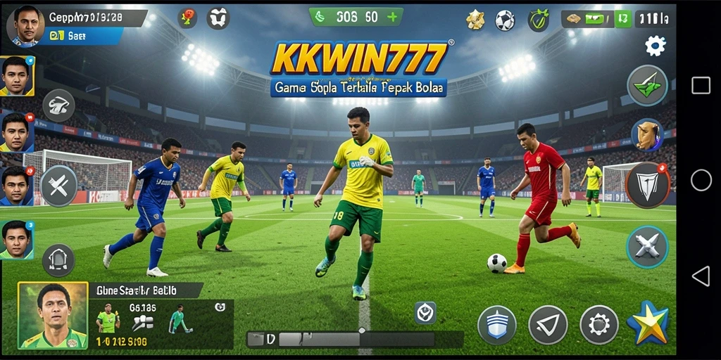 Tampilan gameplay yang menegangkan di lapangan sepak bola.