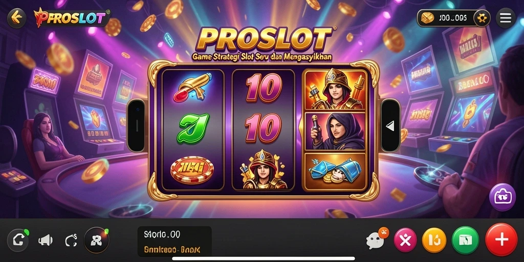 Screenshot gameplay <strong>PROSLOT</strong> yang menunjukkan keseruan bermain slot.