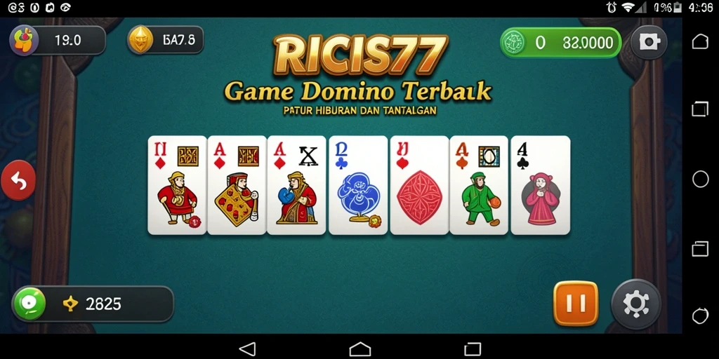 Tampilan gameplay menarik dari RICIS77 untuk penggemar Domino.