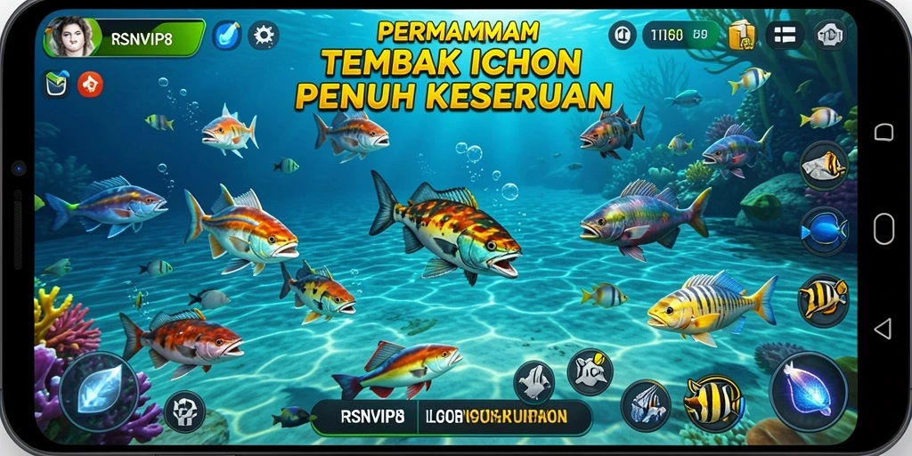 Screenshot menampilkan gameplay seru Tembak Ikan di RSNVIP8.