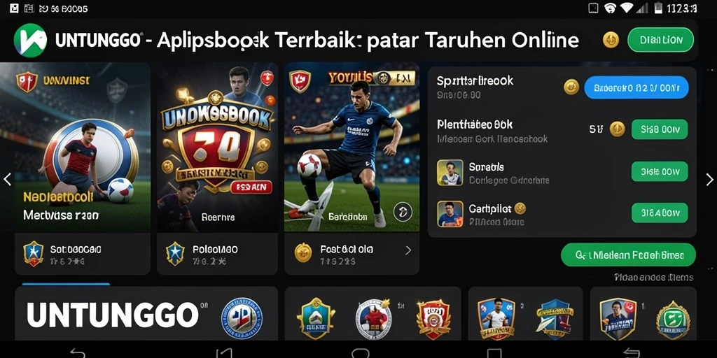 Screenshot UNTUNGGO menampilkan antarmuka aplikasi Sportsbook yang menarik.