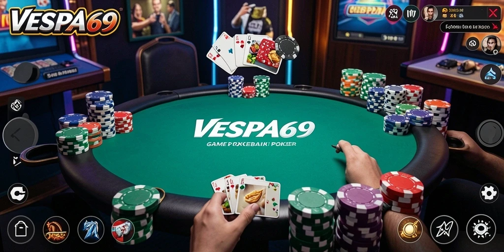 Tampilan menarik gameplay Poker VESPA69 dengan antarmuka yang mudah digunakan.